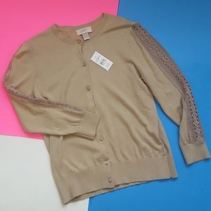 NWT LOFT Crocheted Sleeves Cardigan